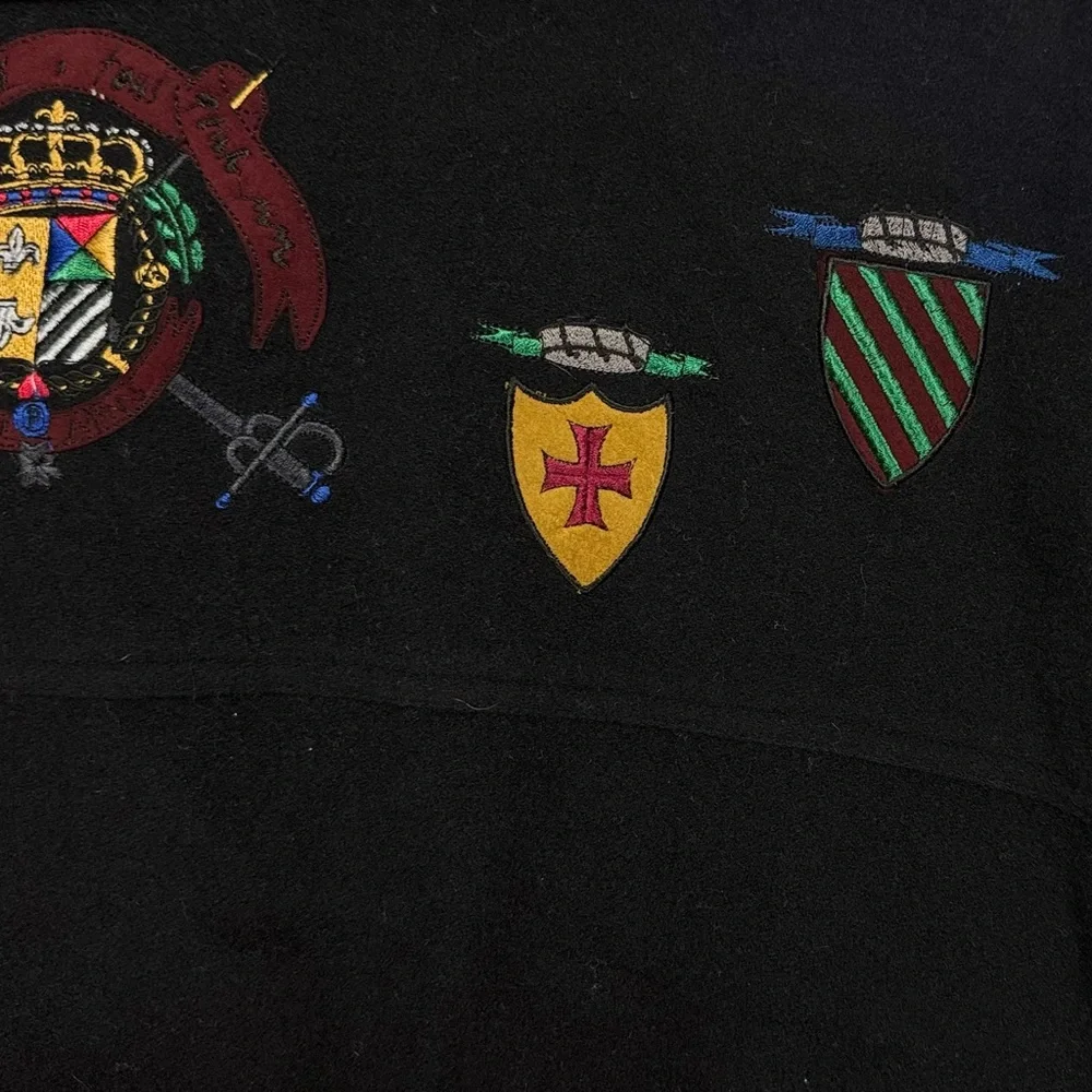 Vintage JC De Castelbajac Leather wool black crest flight bomber jacket men 50